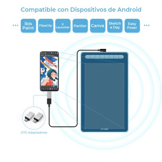 XP-Pen Deco L Tableta Gráfica USB-C Azul