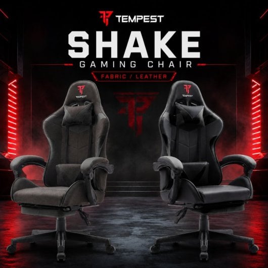 Tempest Shake Silla Gaming con Reposapiés y Masaje Negra