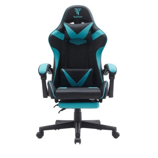 Chaise de jeu Tempest Shake avec repose-pieds et massage turquoise