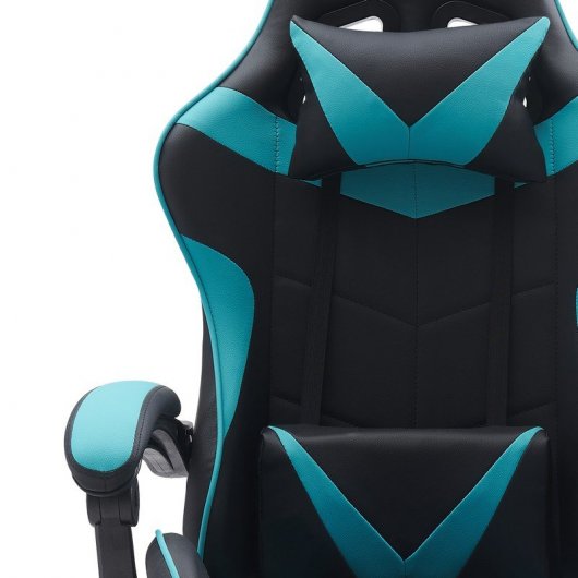 Chaise de jeu Tempest Shake avec repose-pieds et massage turquoise