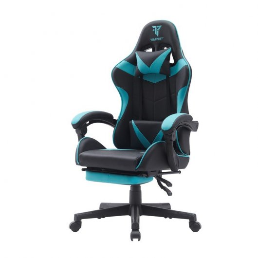 Chaise de jeu Tempest Shake avec repose-pieds et massage turquoise