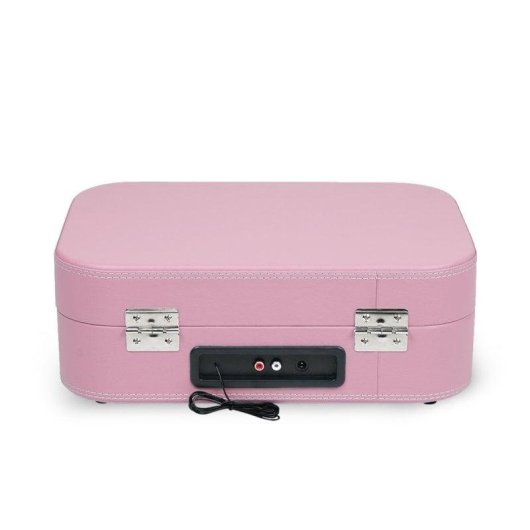 Tocadiscos Prixton VC600 Bluetooth 6W RMS Tracção Correia USB MicroSD Rosa