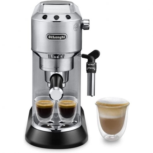 DeLonghi Dedica EC685.M Cafetera de Espresso Plata + Juego de 2 Tazas Espresso 90 ml