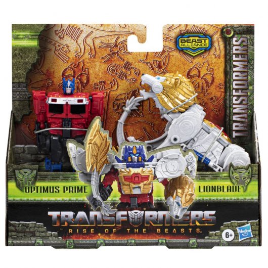 Hasbro Original Transformers: El Despertar de las Bestias Pack 2 Figuras Optimus Prime y Lionblade