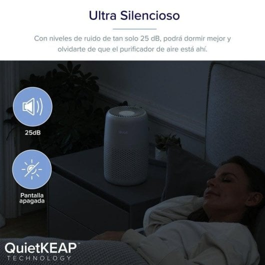 Purificateur d'air Levoit Core Mini Pro HEPA Gris Compact Aromathérapie 74 m³/h