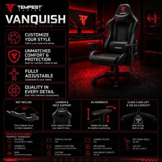 Gaming-Stuhl Tempest Vanquish Schwarz