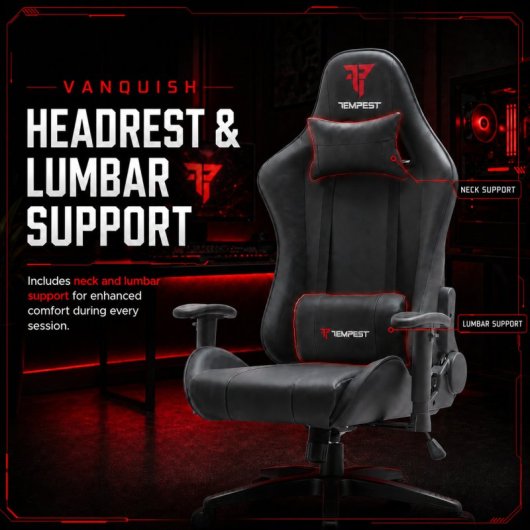 Sedia da gaming Tempest Vanquish nera