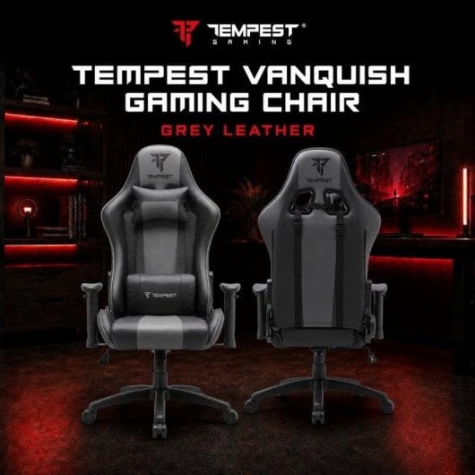 Chaise Gaming Tempest Vanquish Grise - Design Aggressif et Confort Max