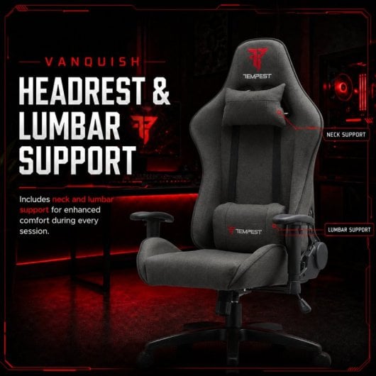 Tempest Vanquish Silla Gaming Negra Tela Transpirable