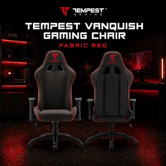 Fauteuil Gaming Tempest Vanquish Tissu Respirant Noir/Rouge