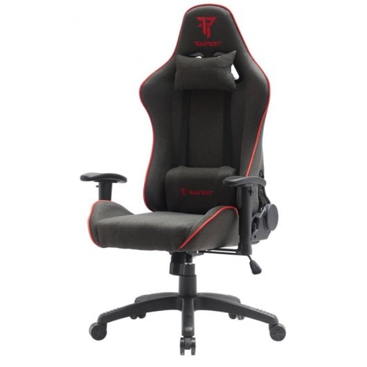 Tempest Vanquish Silla Gaming Negra/Roja Tela Transpirable