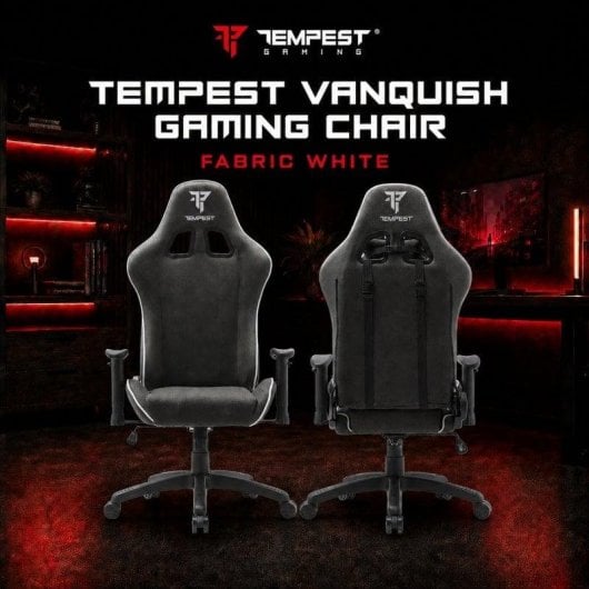 Tempest Vanquish Silla Gaming Negra/Blanca Tela Transpirable
