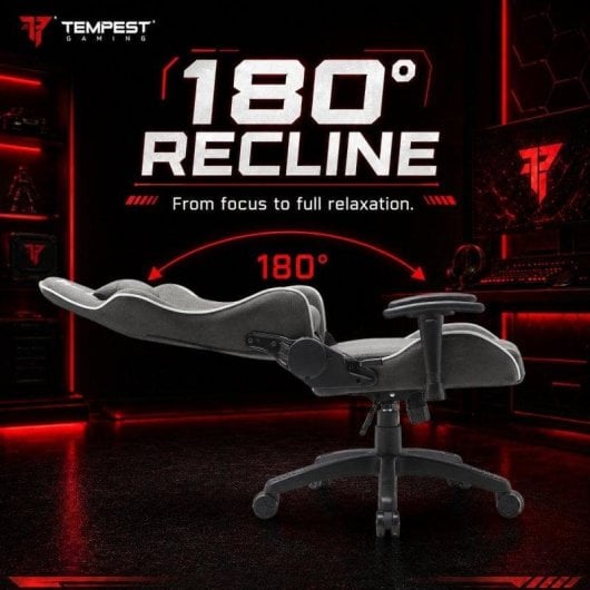 Tempest Vanquish Silla Gaming Negra/Blanca Tela Transpirable