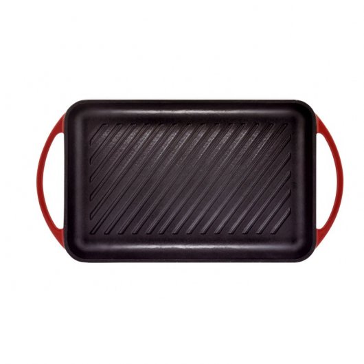 Jata Gr33 Plancha De Asar Grill Hierro Fundido Inducción 33 X 21,5 Cm Roja
