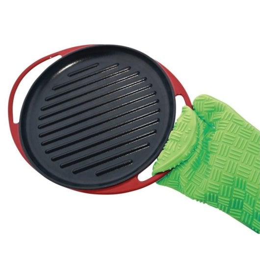 Jata GR25 Plancha Grill de Hierro Fundido Esmaltado para Inducción 25 cm Roja