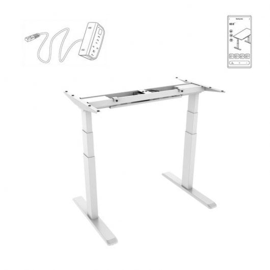 Kimex Escritorio Motorizado Sentado/de Pie 180x75cm, Altura 62-128cm, Tablero Blanco / Base Blanca, Conectado