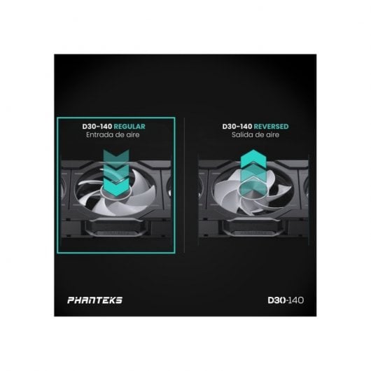Phanteks D30-140 Single Regular 140mm DRGB PWM Ventilador Suplementario Negro