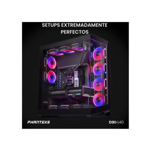 Phanteks D30-140 Single Regular 140mm DRGB PWM Ventilador Suplementario Negro