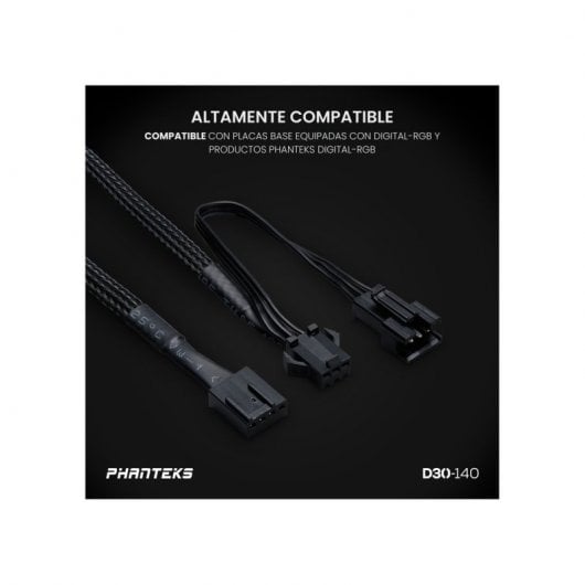 Phanteks D30-140 Single Regular 140mm DRGB PWM Ventilador Suplementario Negro