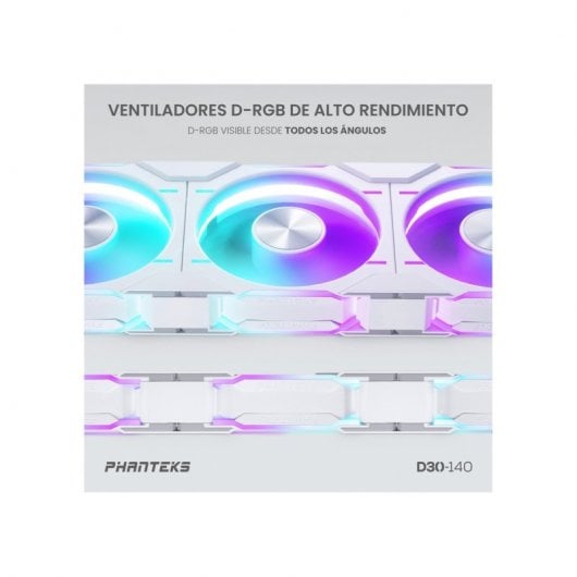 Phanteks D30-140 Single Reverse 140mm DRGB PWM Ventilador Suplementario Blanco