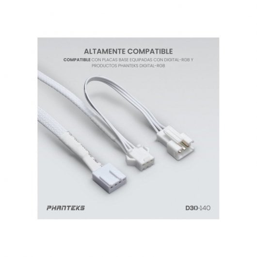 Phanteks D30-140 Single Reverse 140mm DRGB PWM Ventilador Suplementario Blanco