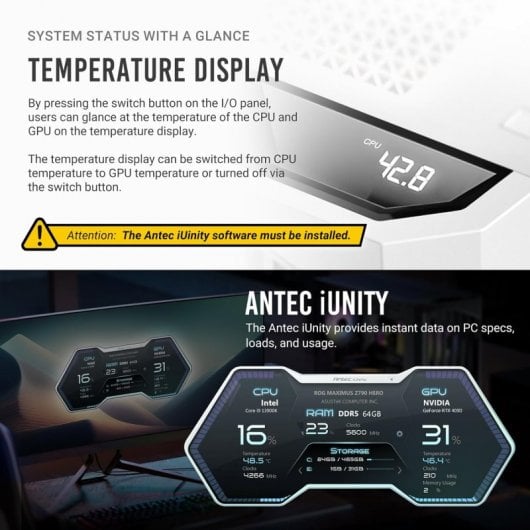 Antec Performance 1 FT Full Tower Vidro Temperado USB-C Branca