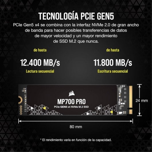 Corsair MP700 Pro 1 TB SSD NVMe 2.0 M.2 PCIe Gen5 x4