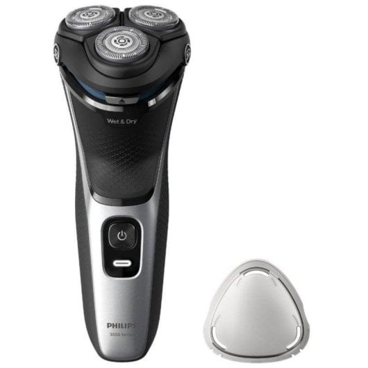 Máquina de Barbear Facial Philips Shaver Series 3000 S3143/00 Recarregável 60 min Seco e a Húmido 3 Cabeças Flexíveis Carga Rápida