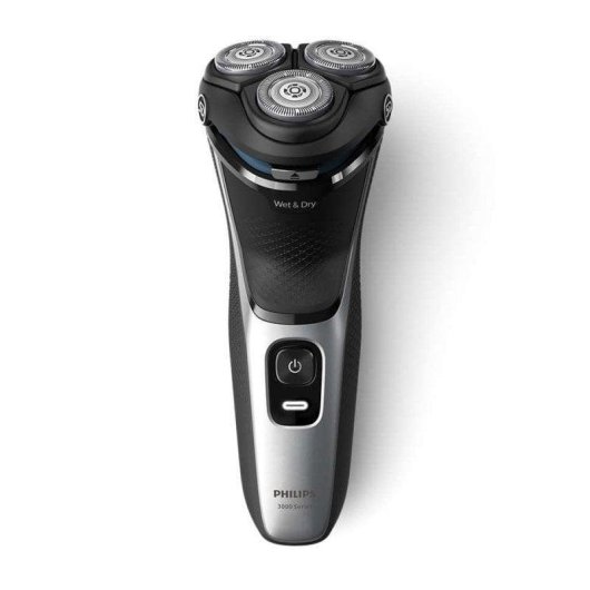 Máquina de Barbear Facial Philips Shaver Series 3000 S3143/00 Recarregável 60 min Seco e a Húmido 3 Cabeças Flexíveis Carga Rápida