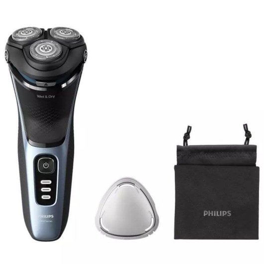 Rasoir Visage Philips Shaver Series 3000 S3243/12 Sans Fil 60min Sec et Humide 3 Têtes