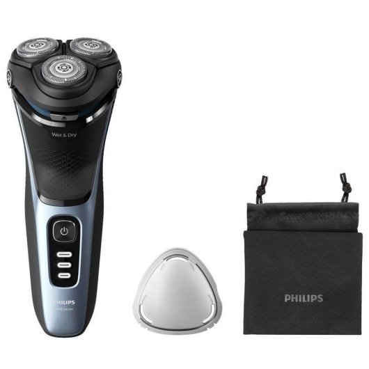 Rasoir Visage Philips Shaver Series 3000 S3243/12 Sans Fil 60min Sec et Humide 3 Têtes