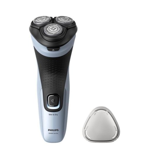 Rasoir pour Visage Philips Shaver 3000X X3003/00 Sans Fil 40min Sec et Humide 3 Têtes Flexibles