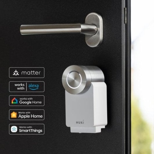 Serrure Intelligente Nuki Smart Lock Pro 4 WiFi Bluetooth Ouverture avec App Compatible Matter Alexa Google Home