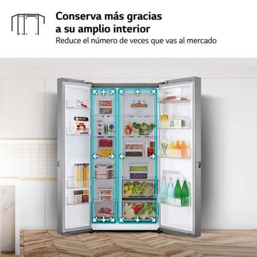 LG Serie 300 GSBV30PZXM Frigorífico Americano Side By Side F Acero Inoxidable