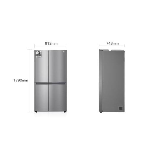 LG Serie 300 GSBV30PZXM Frigorífico Americano Side By Side F Acero Inoxidable