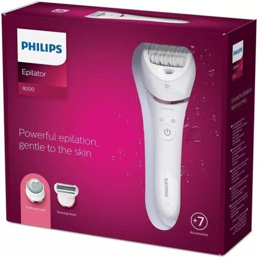 Epilatore Philips Series 8000 BRE730/10 senza Fili 2 Velocità 6 Testine Wet & Dry