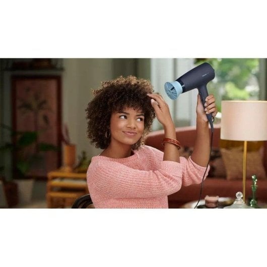Sèche-cheveux Ionique Philips 3000 Series BHD360/20 2100W 6 Températures 6 Vitesses avec Accessoires Bleu Marine