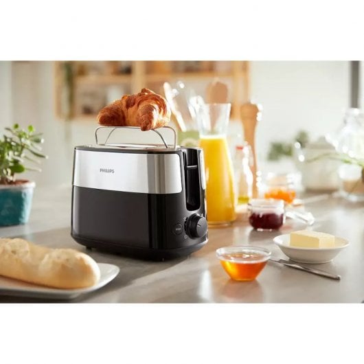 Philips Daily Collection HD2516/90 Tostapane - 2 fette, fessura ampia, metallo