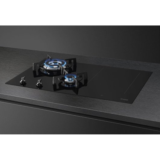 Smeg PM3743D Encimera de Cocción Mixto 4 Zonas 75cm Negro