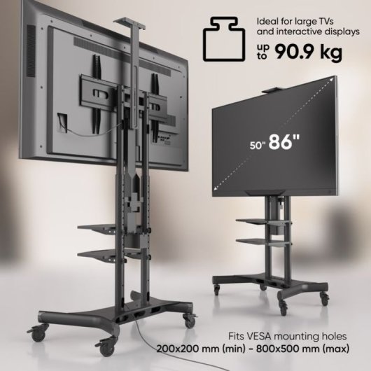 Onkron TS1881E-B Soporte TV 50"-86", 90kg max, VESA 800x500, Motorizado, Altura Regulable, Negro