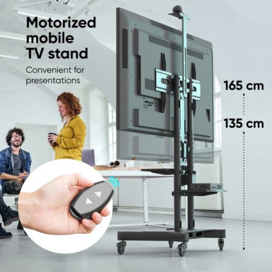 Onkron TS1881E-B Soporte TV 50"-86", 90kg max, VESA 800x500, Motorizado, Altura Regulable, Negro