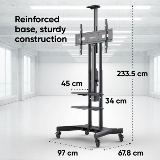 Onkron TS1881E-B Soporte TV 50"-86", 90kg max, VESA 800x500, Motorizado, Altura Regulable, Negro