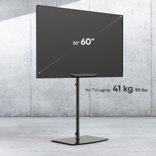 Onkron TS5065-B Soporte TV Giratorio 30"-60" Cristal Templado Hasta 41Kg Vesa 400x400 Negro