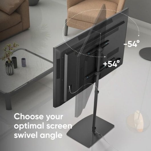 Onkron TS5065-B Soporte TV Giratorio 30"-60" Cristal Templado Hasta 41Kg Vesa 400x400 Negro