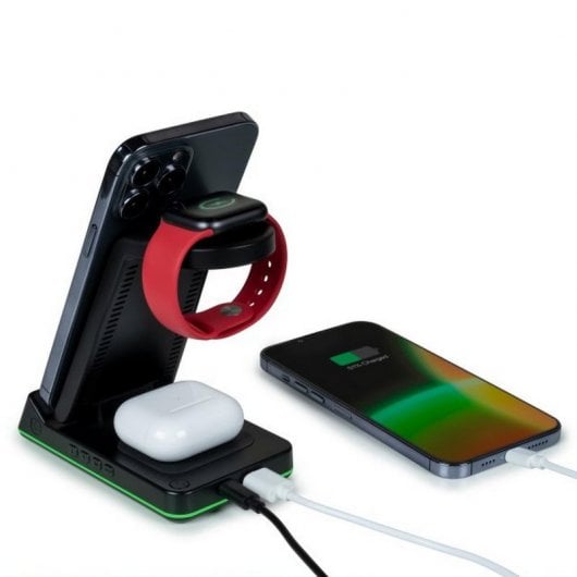 Thomson CL750IA Estação de Carga Sem Fios por Indução de 3 Zonas com Relógio Despertador