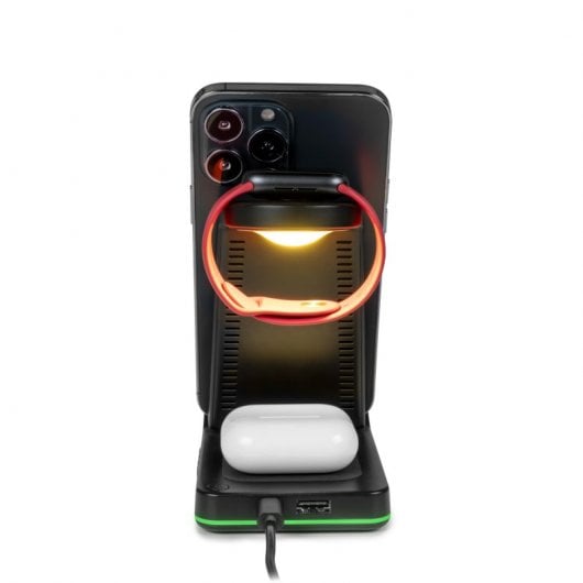 Thomson CL750IA Estação de Carga Sem Fios por Indução de 3 Zonas com Relógio Despertador