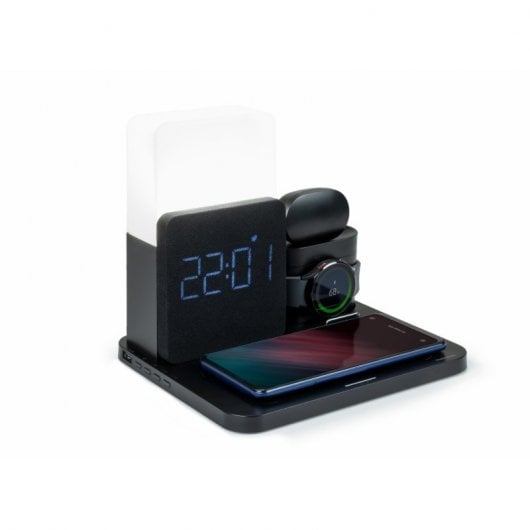 Thomson CL800I Réveil lumineux et station de recharge sans fil Noir