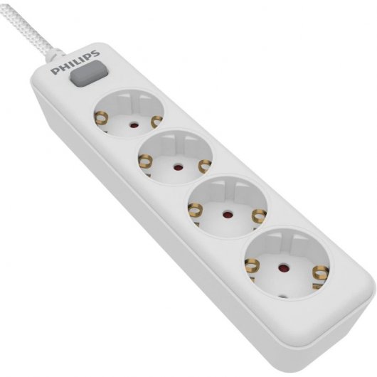 Philips SPN1142WA/10 Multipresa con interruttore 4 prese 2 m Bianco