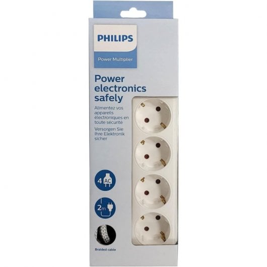 Philips SPN1142WA/10 Multipresa con interruttore 4 prese 2 m Bianco