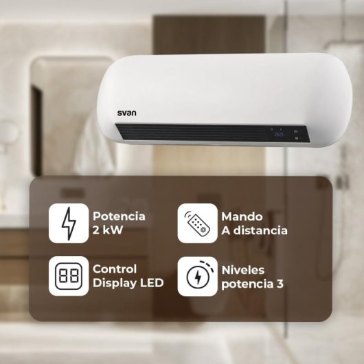 Svan SCES2000D Estufa Split 2000W Blanca